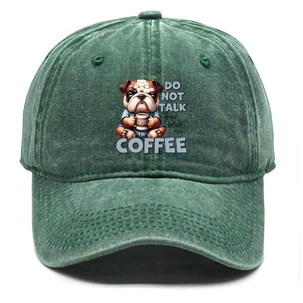Dog Coffee Print Snapback Baseball Hat, Animal Sports Hat Sun Visor Trendy Curved Brim Cozy Adjustable Sun Hat