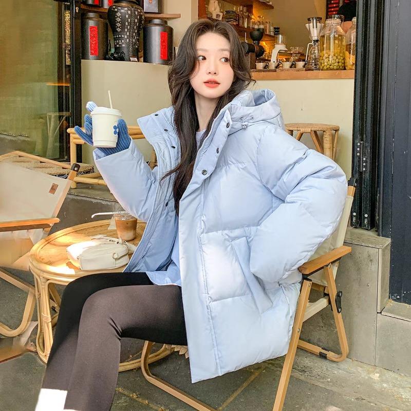 White duck down jacket women's short thickened loose fashion flow jacket