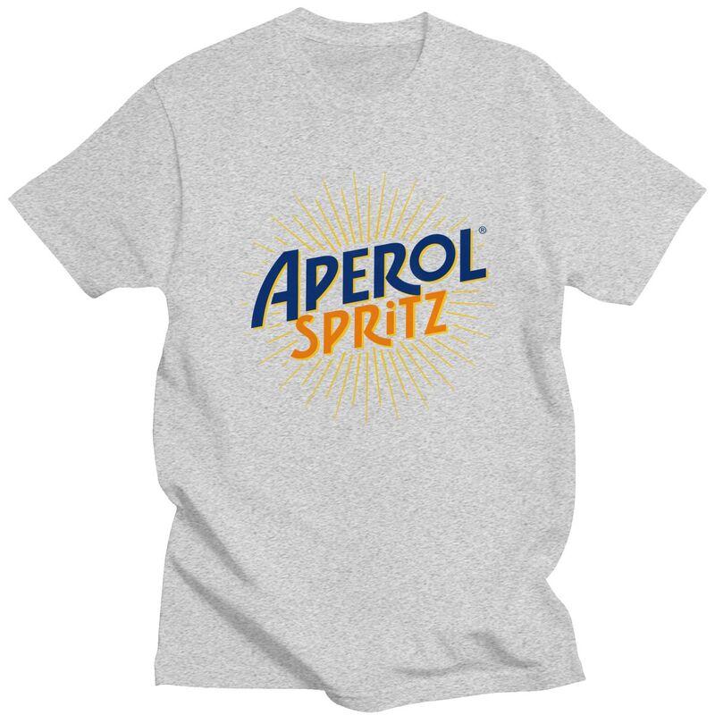 Custom Vintage Cocktail Drink Orange Spritz Aperols Tshirts for Men Short Sleeves T Shirt Cool Tshirts Slim Fit Pure Cotton Tee