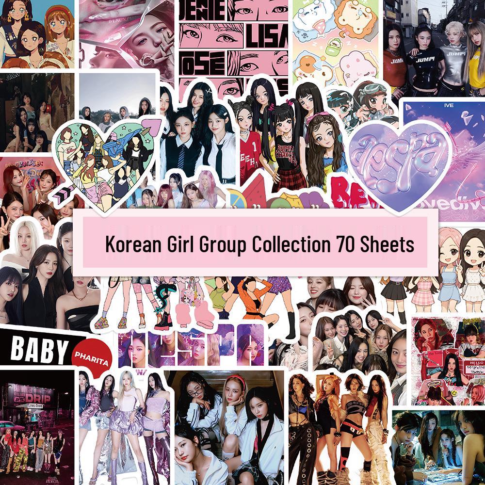 K-Pop Stickers Collection: 214 Cross-border Boy & Girl Groups, Beautiful Women, Handsome Men, Stars, Demon Hunter Themes, Korean Style.
