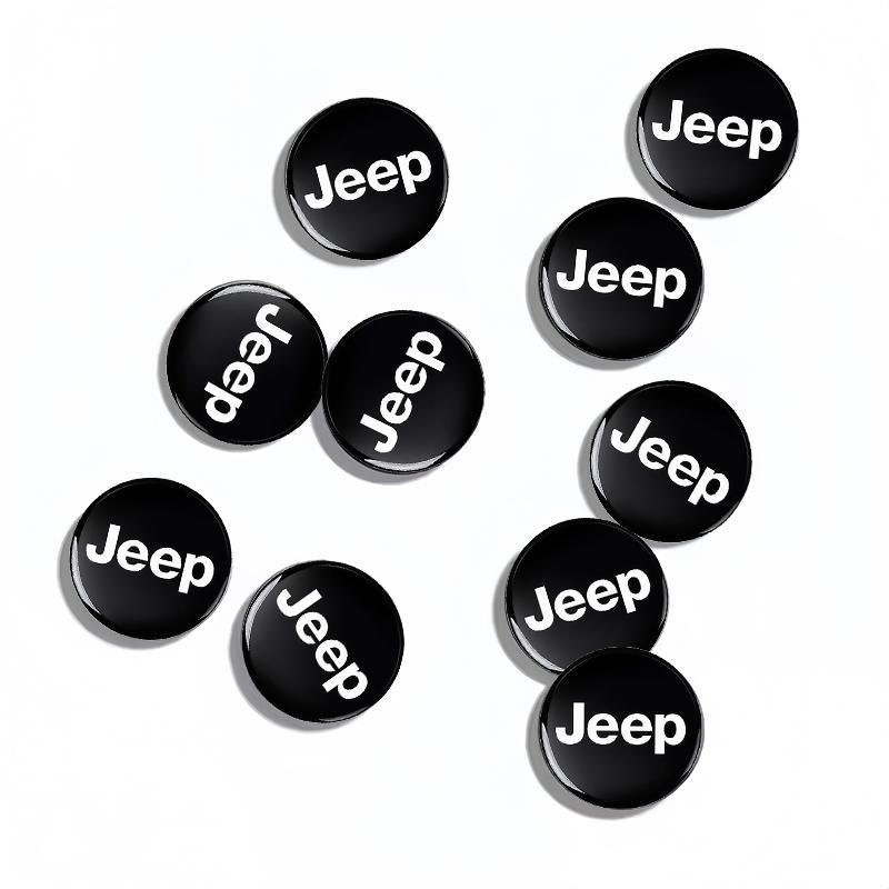 5Pcs 14mm Car Emblem Key Sticker Remote Control Key Logo Decal For Jeep Wrangler Grand Cherokee Avenger Compass Wagoneer Patriot AKR1