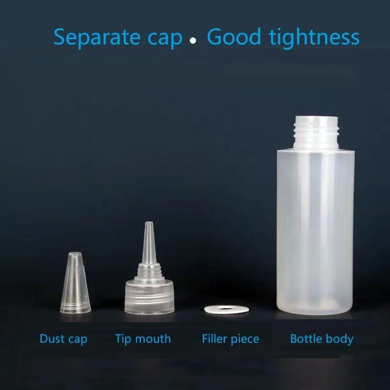 10Pcs 30-100ml Empty Plastic Glue Bottles PE Material with Screw Lids Squeeze Liquid Drop Bottles For Ink Oil  Pigment Container