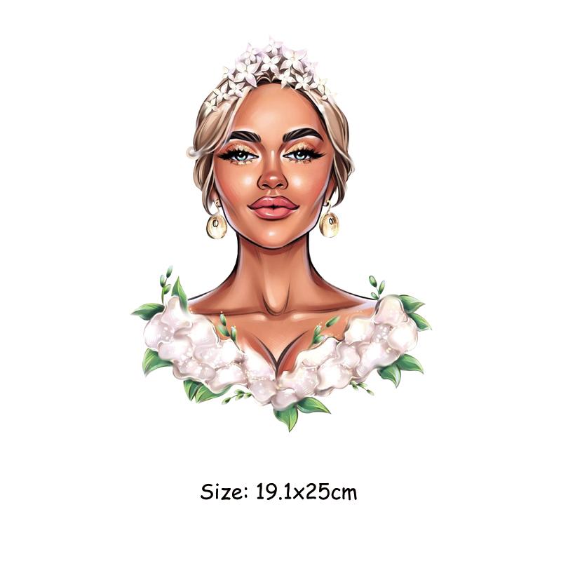 

Самоклеящиеся железные нашивки для женской одежды, термотрансферная футболка с цветочным узором, джинсы, сделай сам, сделай сам 19.1x25cm