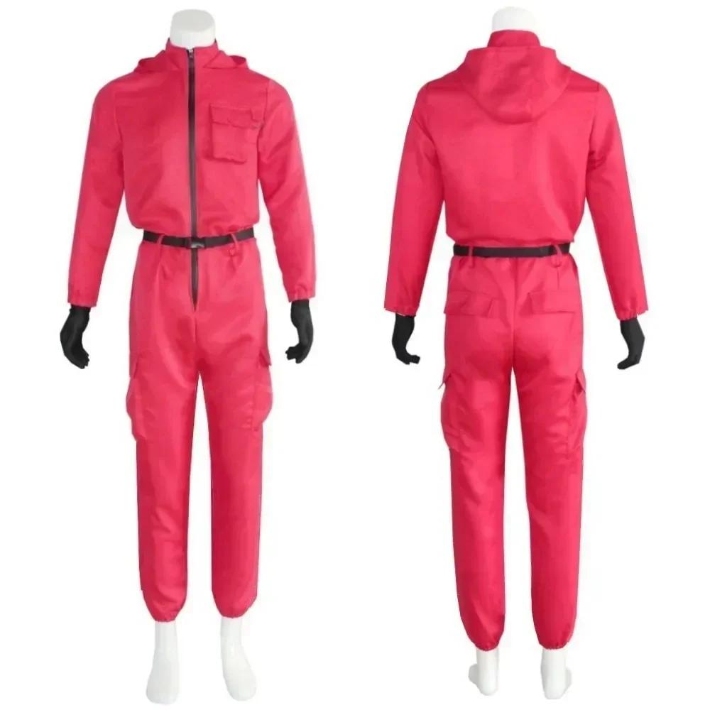 TV Játék Vörös Kalmár Játék Jumpsuit Cosplay Party Melegítő Szettek Maszk Kellékek Szerepjáték Klasszikus Jelmez From Ko Új XXL red