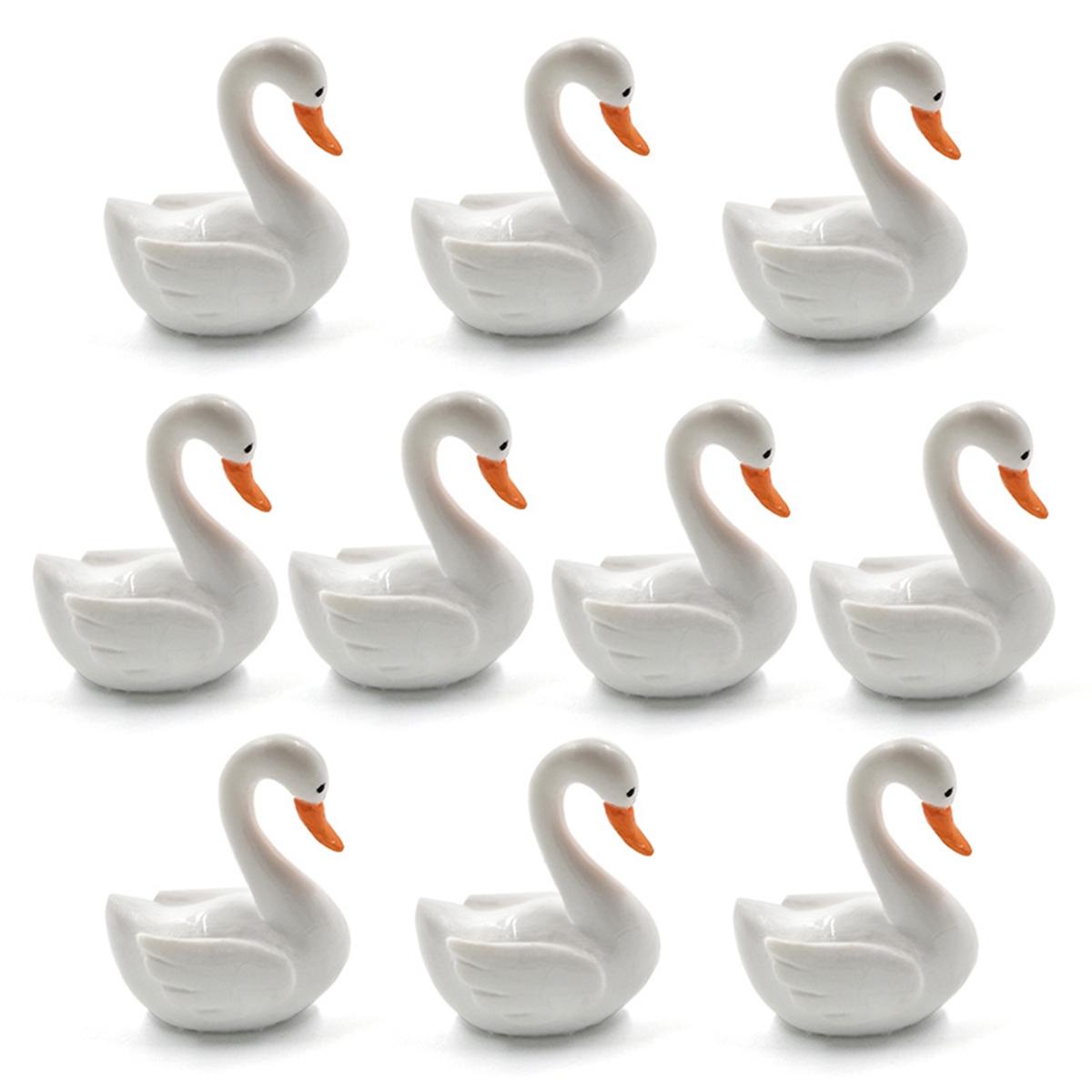 

DIY Mini Bonsai Love Ducks Figurine Animals Statue Black White Swan Miniature Lover Birds Ornaments белый