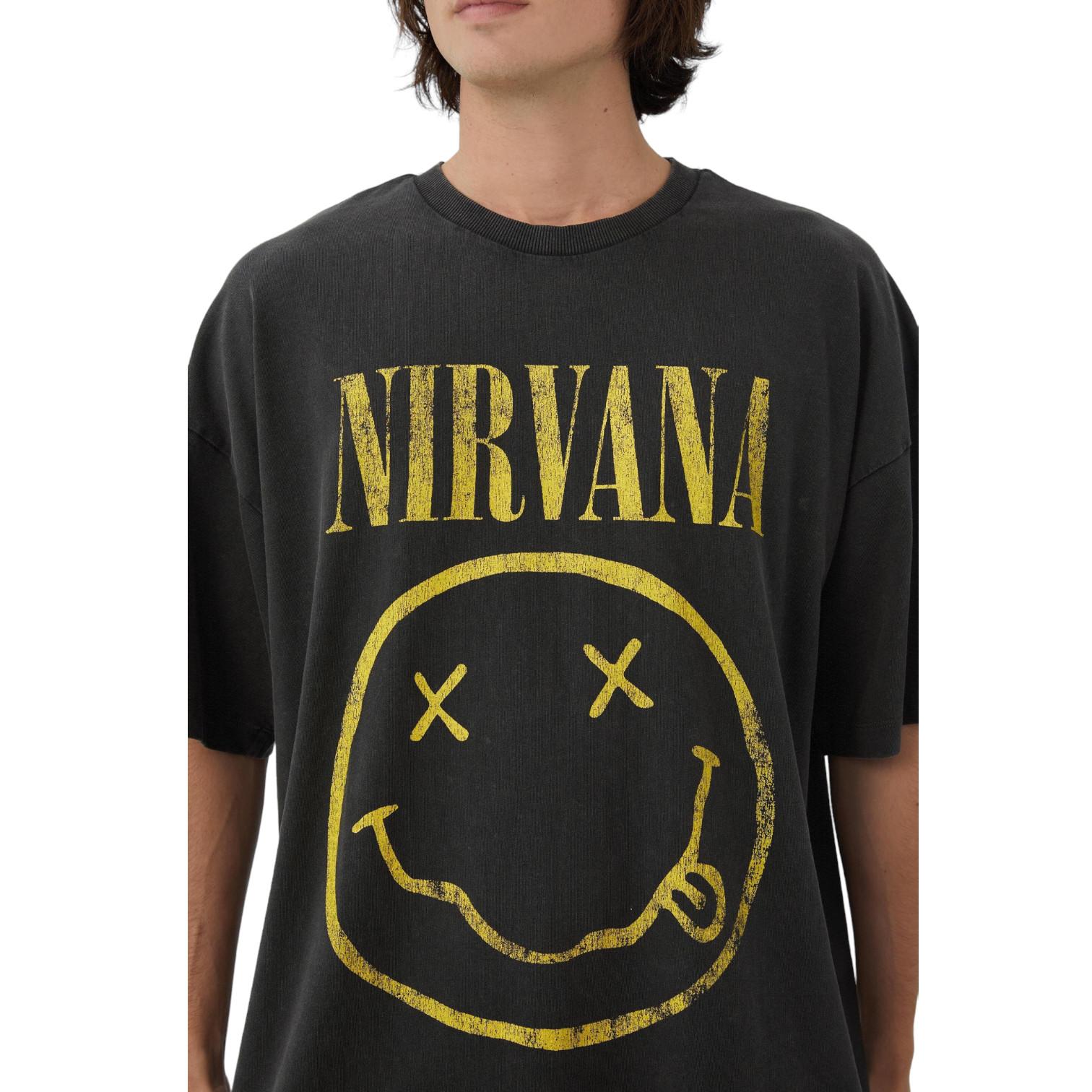 Взрослая футболка Музыка Винтаж -Nirvana -Улыбка 100% Хлопок - Новая $24.99 ОРИГ XXXXL