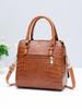 Crocodile Pattern Top Handle Crossbody Bag, PU Leather Satchel Bag Purse, Classic Versatile Fashion Shoulder Bag