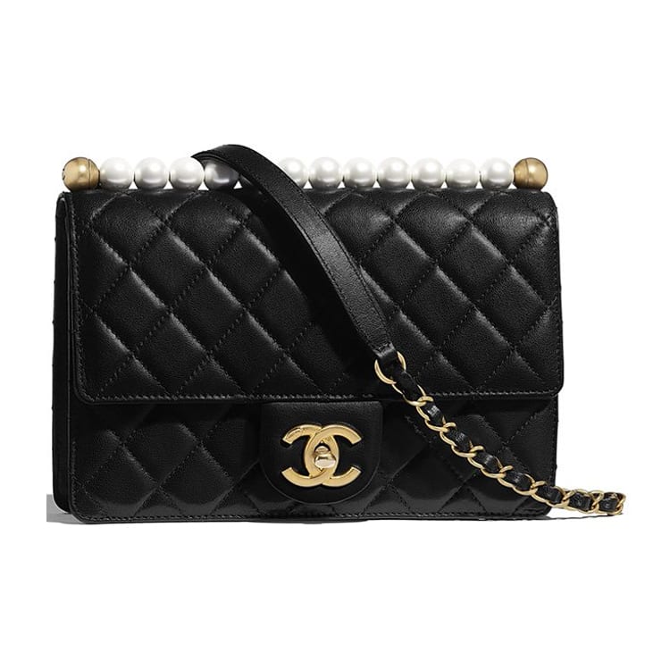 Chanel Sheepskin Flap Bag, Shoulder Bag, Crossbody Bag Women's Black AS0585-B00374-94305