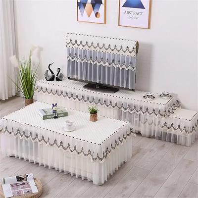 Wedding Decoration Table Cloth LCD TV Cover Lace Hanging Dust Cover Rectangular Washable Dust-proof Home Decor Party Tablecloth
