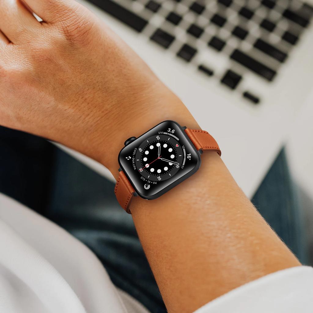 Watchband Leather Strap for Apple Watch Band 38/40/41MM 42/44/45MM Wristband Bracelet for iWatch 8 7 3 4 5 6 SE 49mm Smartwatch Accessorie