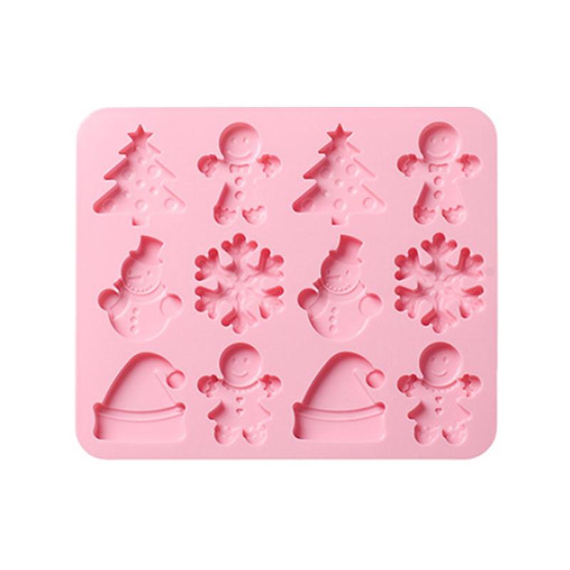 

Рождественский пряничный человечек, силиконовая форма для печенья, рождественская елка, снежинка, сделай сам, шоколадные конфеты, инструменты для выпечки торта розовый
