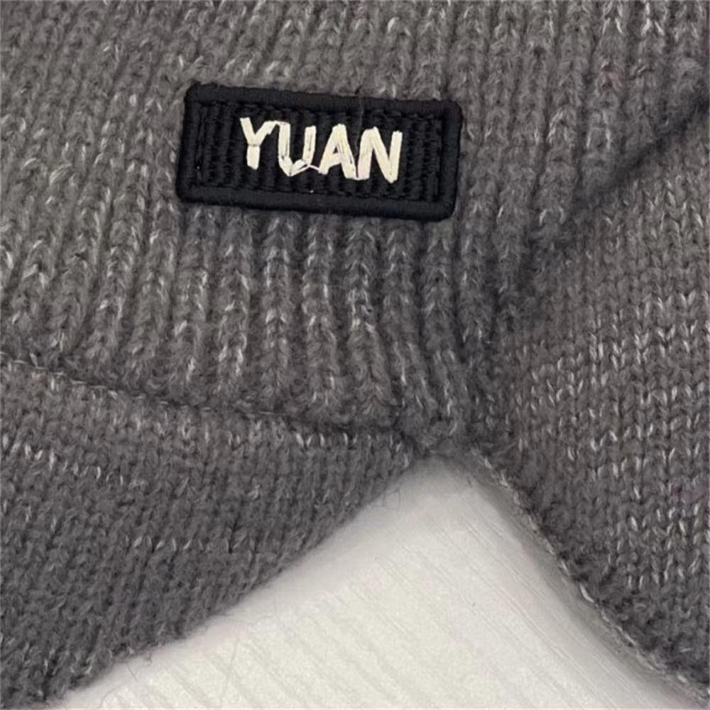 Dual Tone Thermal Knit Beanie Thickened Winter Warm Hat Versatile Couples Hats  Outdoor Activities