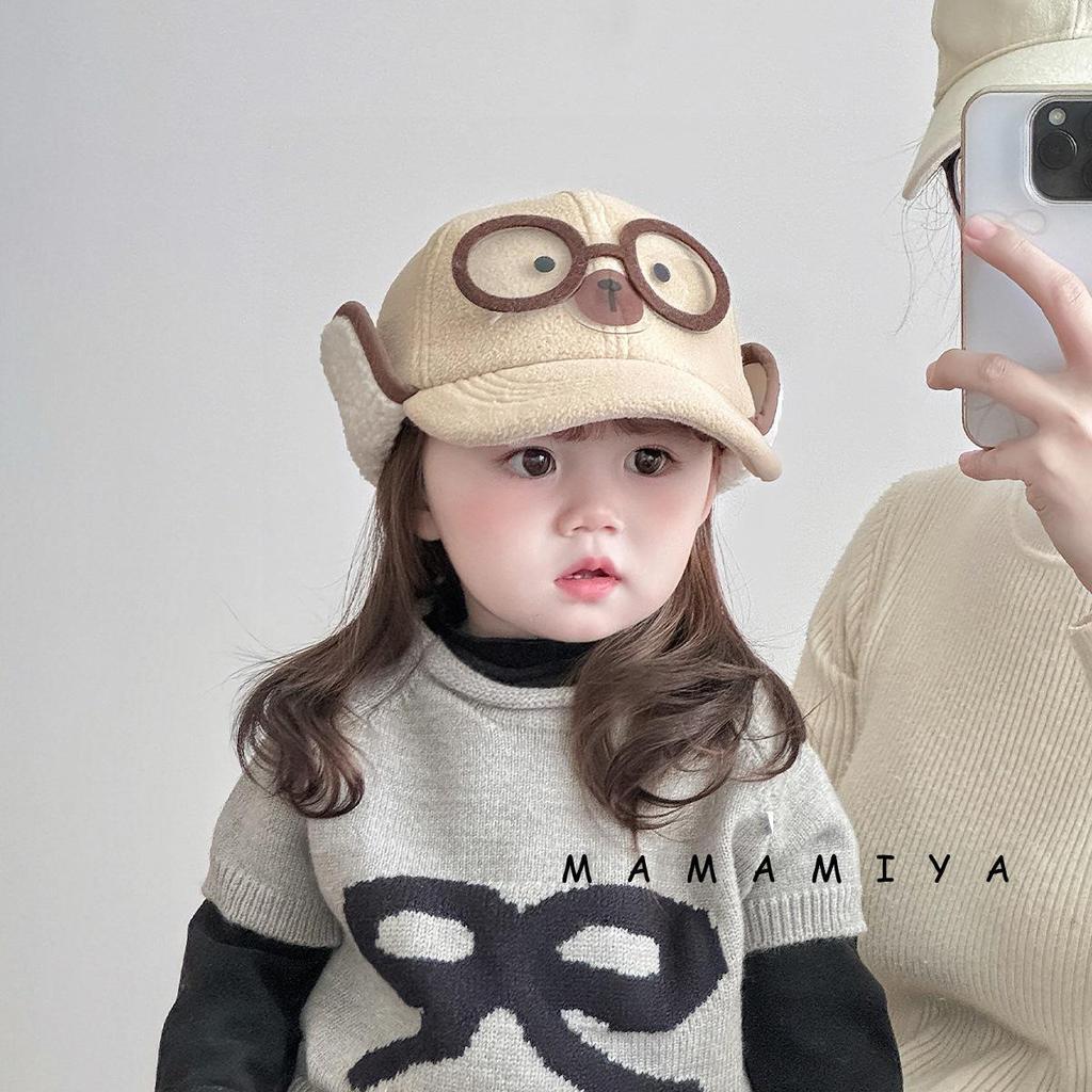 Kinder Herbst/Winter Lammwolle Baseballkappe mit Ohrenschutz