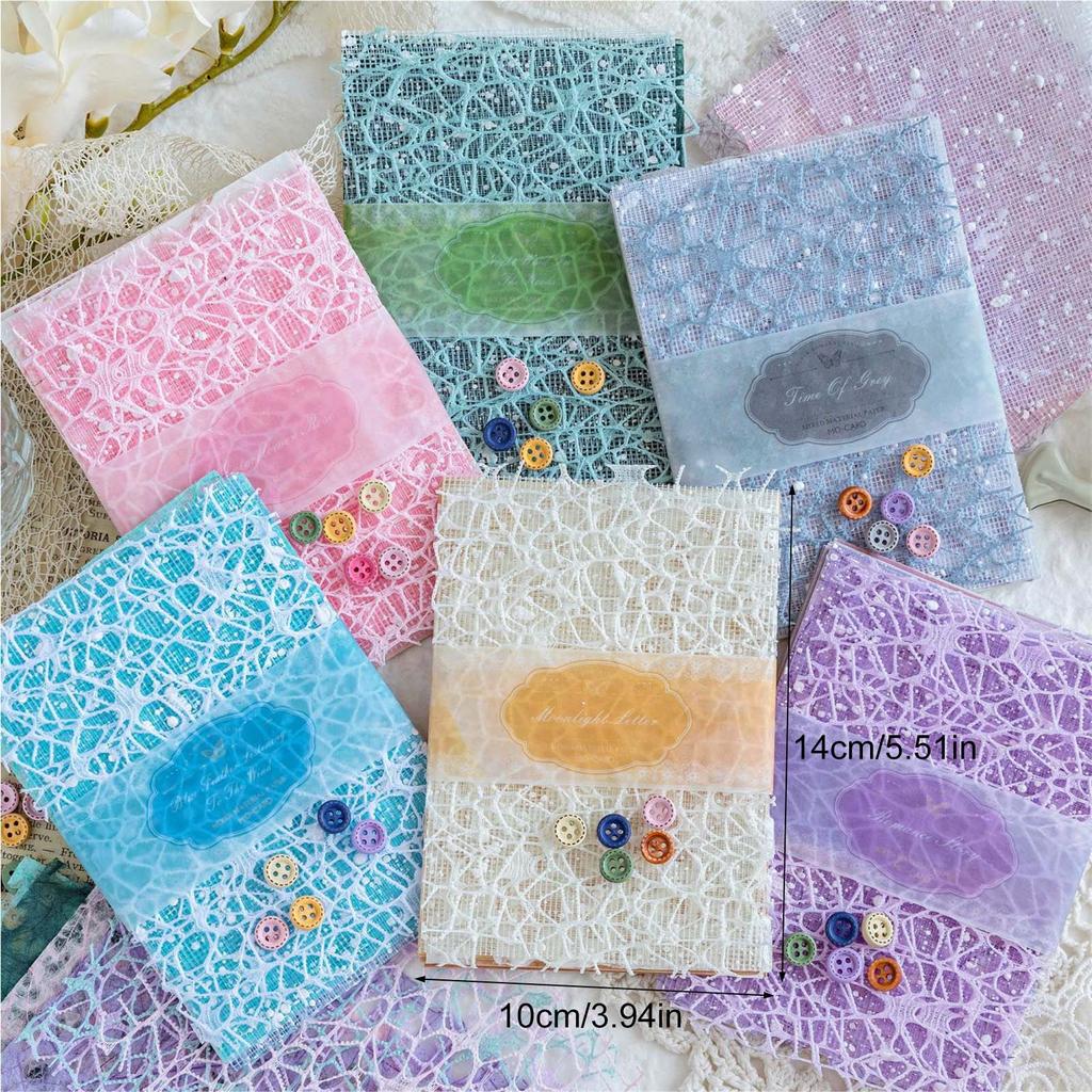 26 Sheets Aesthetic Decorative Paper with 5 Button Textured Scrapbooking Paper for Scrapbook Journal Planner Photo Album