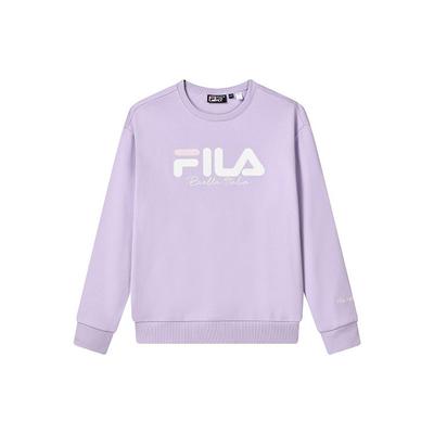 Fila Loose Fit Logo Knit Pullover Long Sleeve Sweatshirt Unisex Sweatshirt Light-Purple F11U249201F-VT
