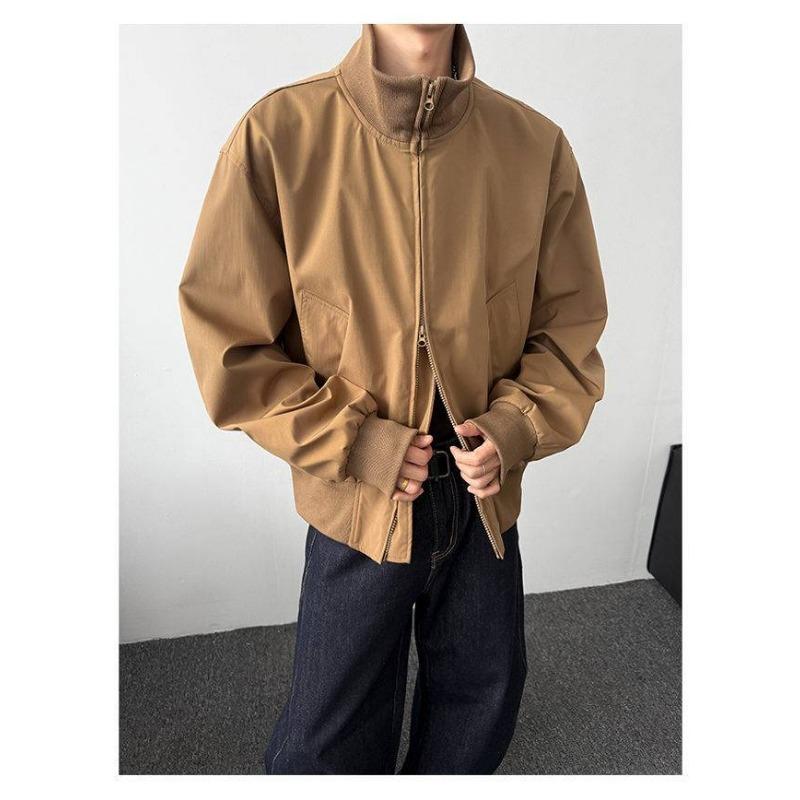 Jacket Men's Autumn Workwear Short Stand Collar Jacket Outdoor Waterproof Coats