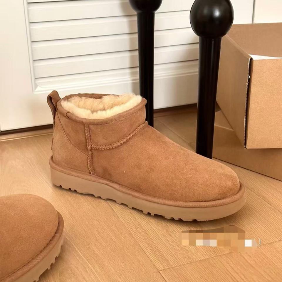 Winter Unisex Mini Snow Boots - Thick Fleece Lined, Warm Lambskin Wool, Flat Bottom Shoes
