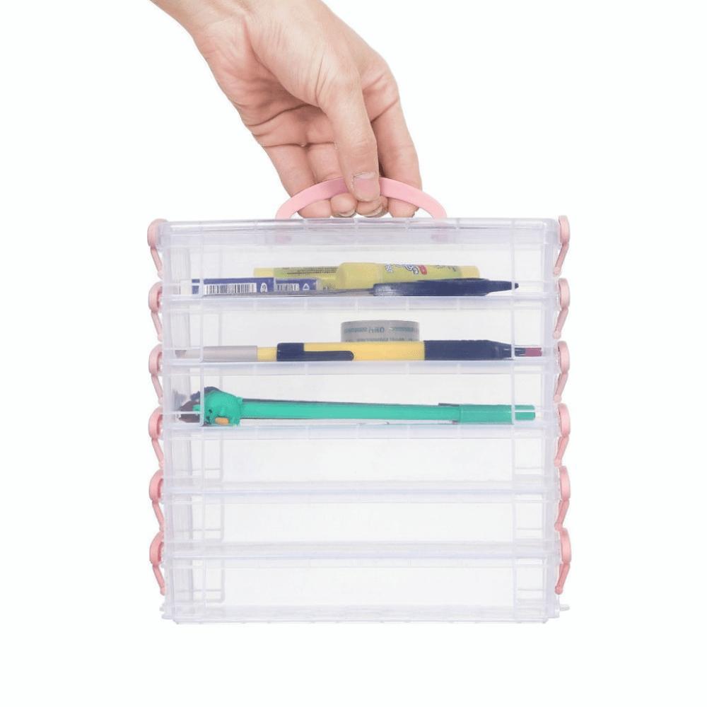 Transparent Watercolor Stationery Organizer Multi Layer Detachable Storage Case  Art Supplies