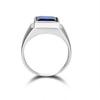 Handgefertigter Herrenring S925 Silber Großer 8ct Blauer AAAAA Zirkonia Cz Statement Ehering Ringe für Männer Finger Party Schmuck