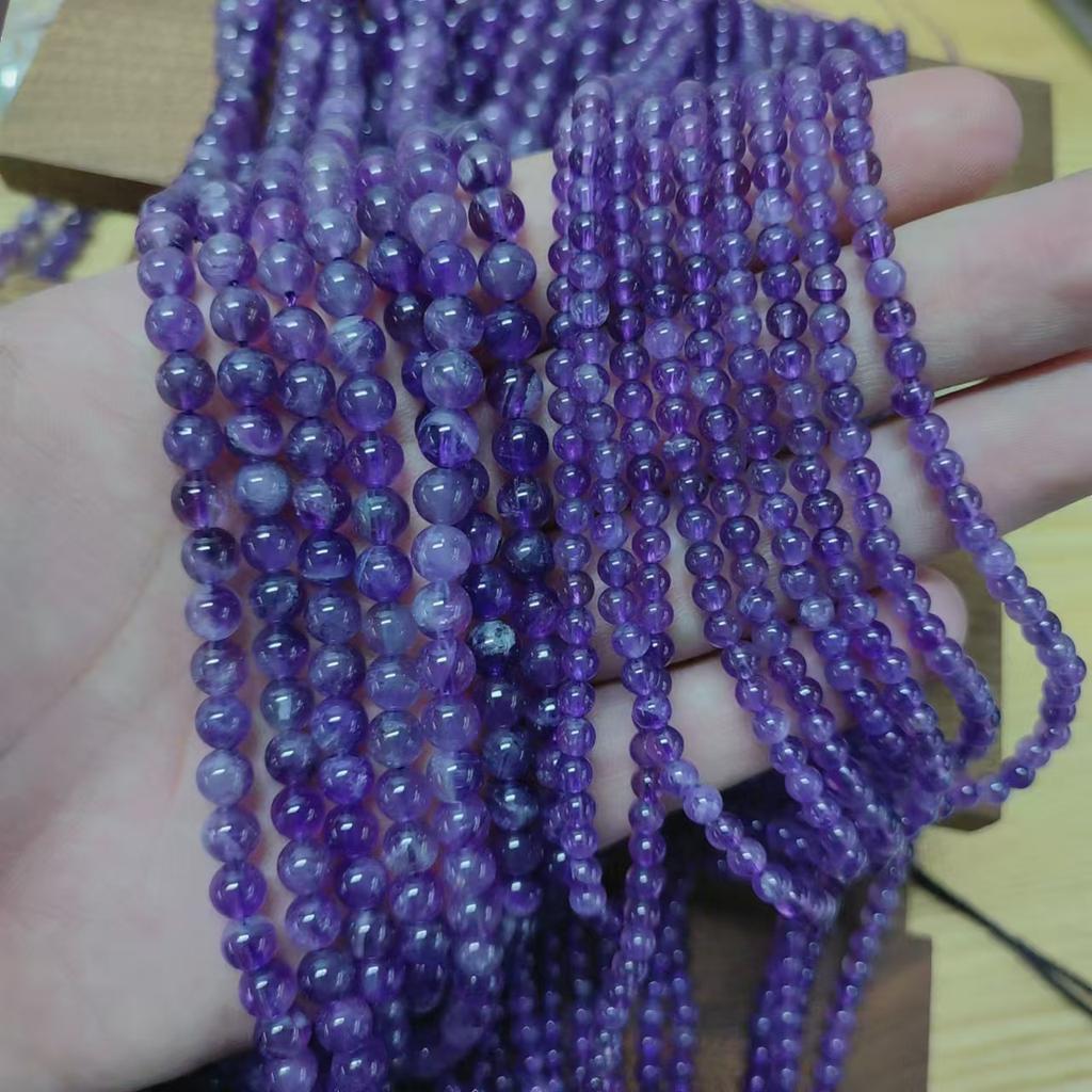Natural Stone Amethyst Beads 2/3/4/mm Round Smooth Beads For Jewelry Making DIY Earrings Bracelet Necklace Accessory