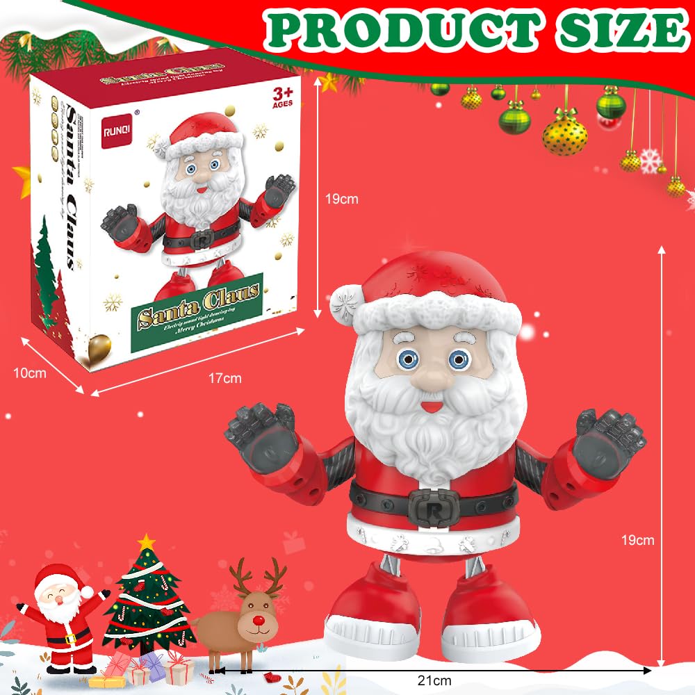 OBEST Dancing Santa Robot Santa Claus Toy Model with LED Electronic Collectible Moveable Educational Singing and Baby Christmas Gift for Boys and