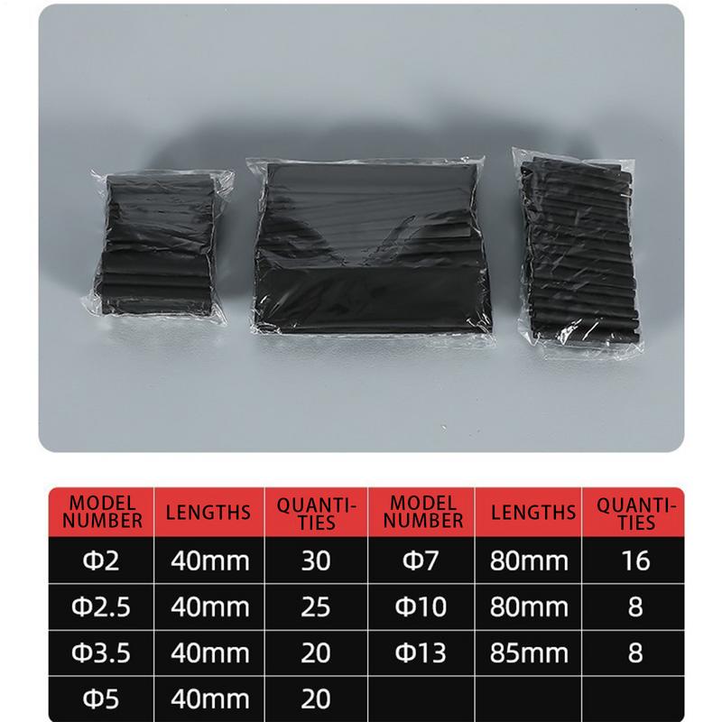 127pcs Heat shrink Tubing Thermoresistant Tube 2:1 Wrapping Kit Electrical Connection Wire Cable Insulation Sleeves
