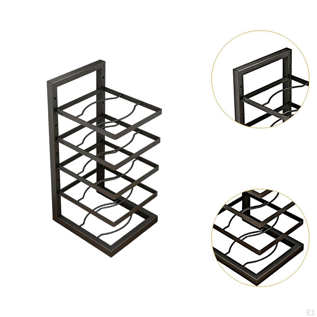 Pots and Pans Organizer Holder Carbon Steel Heavy Duty Home Black Adjustable Versatile Kitchen
