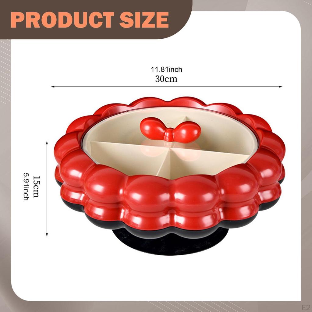 Fruit Bowl with Lid, Snack Serving Bowl, Food Display Rotatable, Made of PET And PP, for