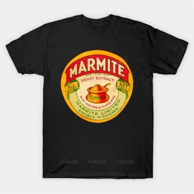 Beach Man Tee Shirt Fashion Print Tees Vintage Marmite Yeast Extract Jar Label T Shirt Teenager Cotton Tee Shirt Male Summer Top