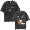 SZA Music Saturn Vintage Washed T Shirt Unisex Fashion Harajuku Tshirt Cotton Casual Loose Short Sleeve T Shirts Top Streetwear