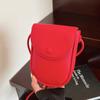 Korean Version of Solid Color Mini Messenger Bag Simple and Fashionable Shoulder Saddle Small Bag Summer Light and Versatile Mobile Phone Bag Women
