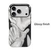 Minimalist Mono Grey Scale Holding Hands Graphic Art Film Aesthetic Protective Shockproof Bumper Case Cover For iPhone 14 15 16 Pro Max Plus