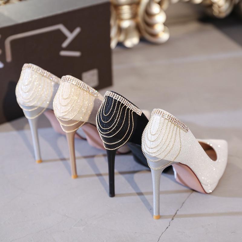 Fashion Wedding Two Wear Crystal Wedding Shoes 2025 New Temperament Bridesmaid Bridal Shoes French Evening Dress Heels Platform Shoes