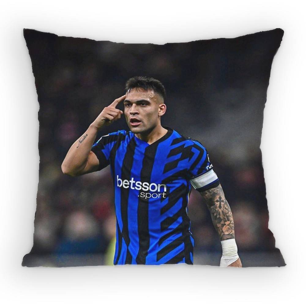 

Lautaro Martinez Footballer Pillow Case Antidustmite Pillowcase Invisible zipper silky short plush Sofa cushion cover 30x30 cm