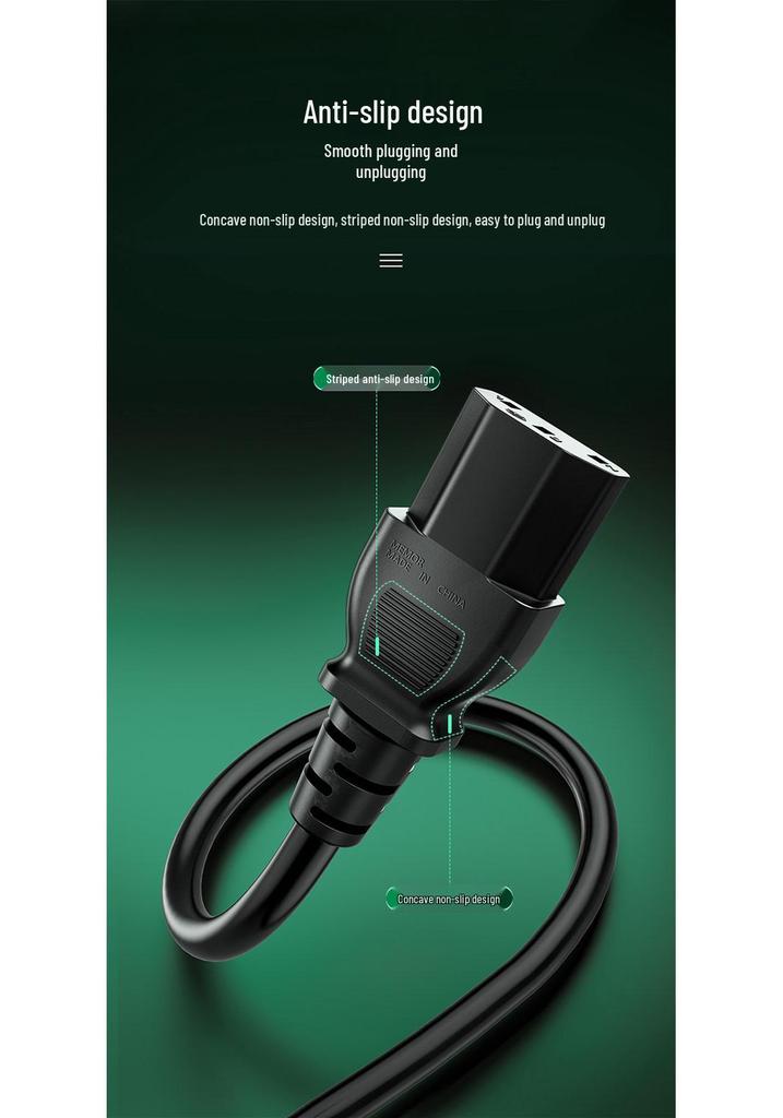 Shan Ze C13 to C14 Three-Pin Extension Cord for Computers and Appliances