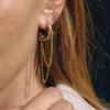 Yori Statement Gold Silver Color Blocked Chain Tassel C Earrings 18K PVD Plated Stainless Steel Charm High Quality Party Jewelry