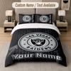 Custom Bedding Set Las Vegas Raiders Pattern, Print Name Text 1 Duvet Cover Plus 2 Pillowcases Home Textile
