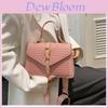 Pu Leather Small Square Shoulder Bag With Woven Texture Golden Buckle For Daily Fashion Women