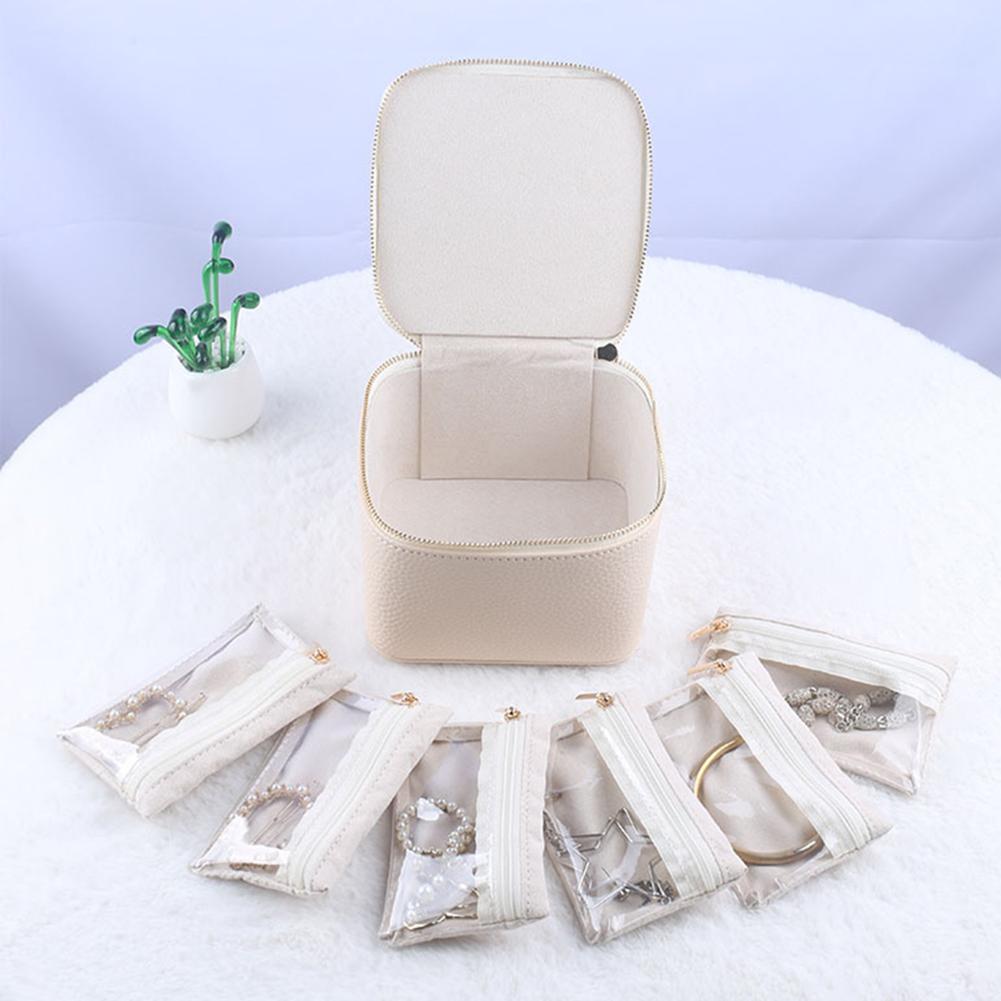 Einfacher Schmuck-Organizer mit Reißverschluss, Mehrzweck-Aufbewahrungskoffer für Armbänder, für Schlafzimmer und Zuhause