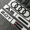 zbts2 A5 2010-2019 4Ring logo ABS Black Car Hood Front Grill Rear Trunk Emblem Sticker A5 Mark Quarrto 2.0T Sline Emblem