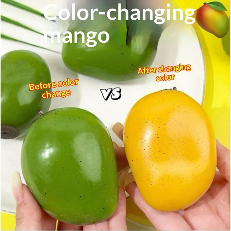 Kleur Veranderende Mango Squishy Fidget Speelgoed, Zachte Asmr Sensorische Knijpbal, Anti-Angst Stressverlichting Fidget Speelgoed Voor Kinderen Volwassenen