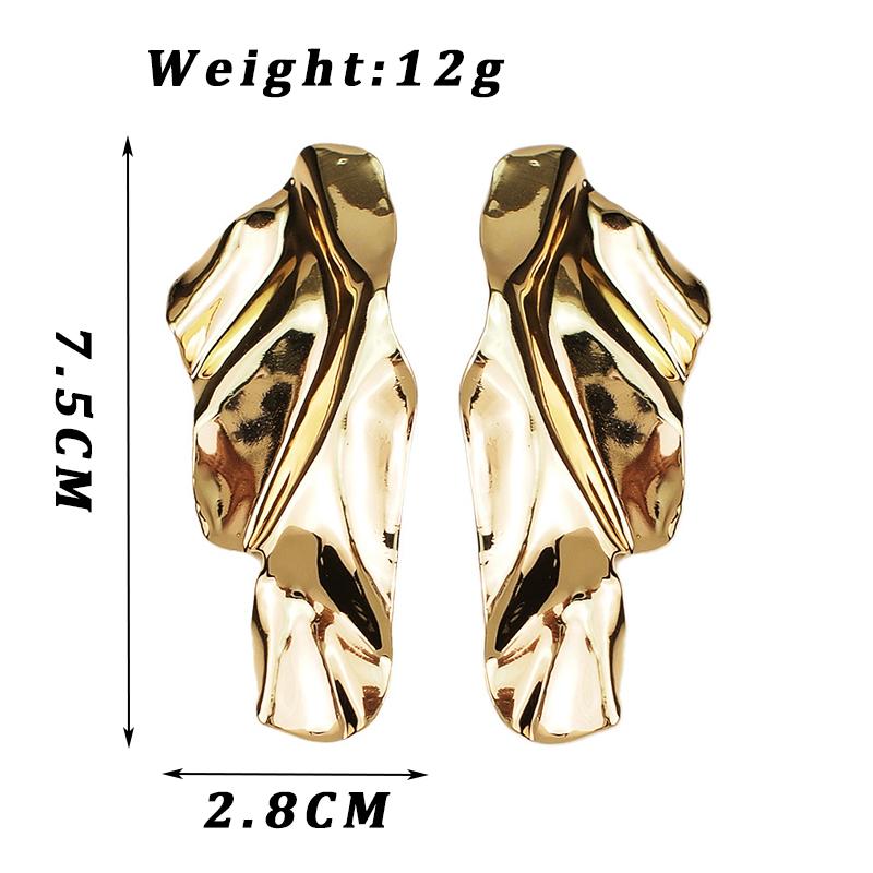 New Fashion Gold Metal Drop Earrings for Women Irregular Geometric Pendants Earrings Trend Brincos Jewelry Gift