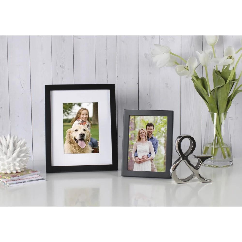 5x7 Picture Frame Set of 2 Tabletop or Wall Display Durable Wood Photo Frames Glass Included