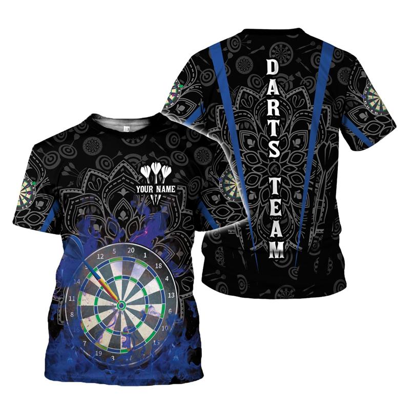 Camiseta Hombre Dardo Impresión 3D Personalizada con Nombre para Aficionados a los Dardos Camisetas Gráficas Tops de Verano Manga Corta Oversize Ropa