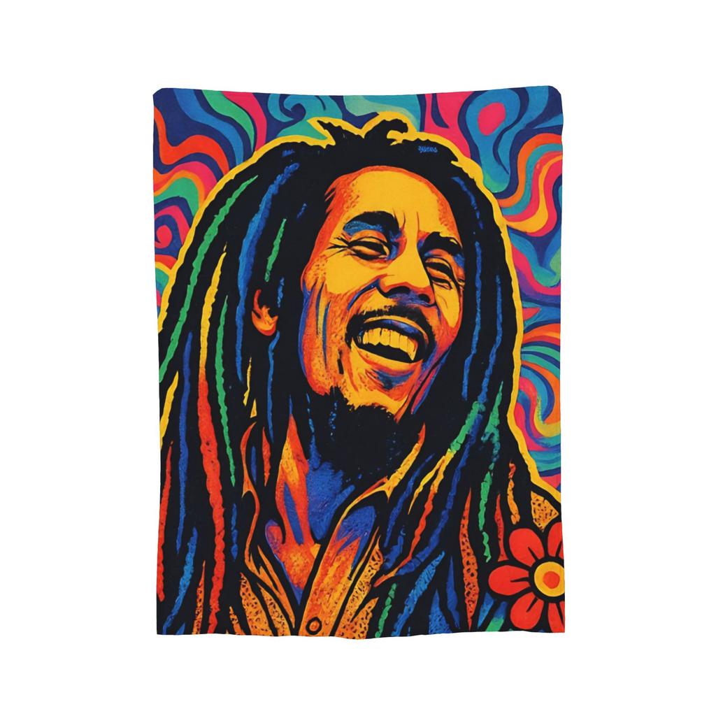 Bob Marley Reggae Ajax  Fleece Blanket Rasta Music Creative Throw Blankets for  Sofa Bedding Lounge Rug Piece,