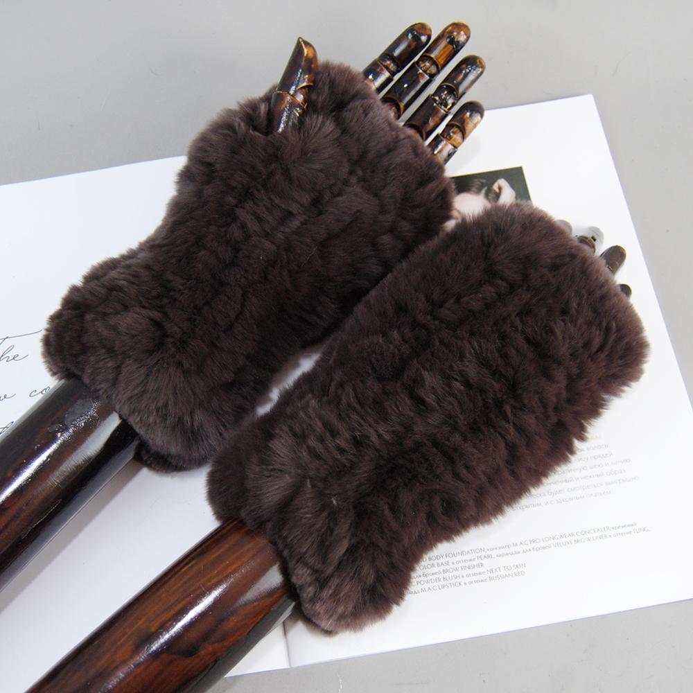 Winterhandschuhe aus echtem Pelz für Damen, warm, für den Außenbereich, 100 % echtes Rex-Kaninchenfell, dicke, natürliche, weiche Fäustlinge aus Rex-Kaninchenfell