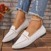 Plus Size Flyknit Pointed Toe Women's Spring 2026 Comfortable Casual Loafers Slip-on Flats