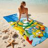 1Pc Simpsons Water Fight Beach Towel, Quick Dry, Multi-Use for Beach Pool Gym Yoga Home Travel, Christmas, Halloween, Xmas Gift S906