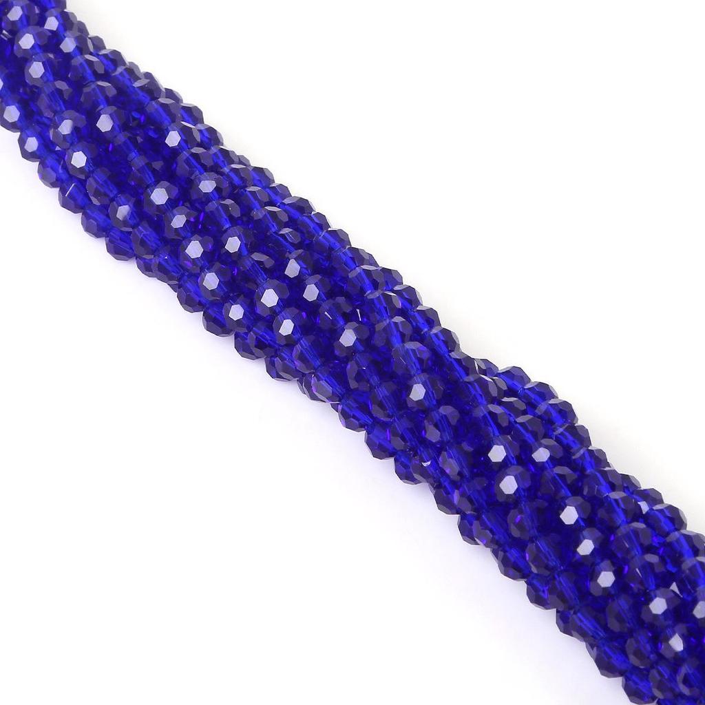 4mm Faceted Round Glass Beads, Handmade Crystal-Plated, Colored DIY Accessories