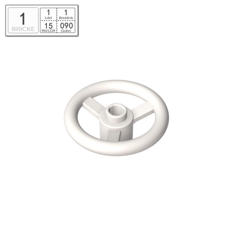 BRICKE 3x3 Brick Guest Steering Wheel - Compatible with Lego, MOC, Loose Parts, Building Blocks 53 pcs белый